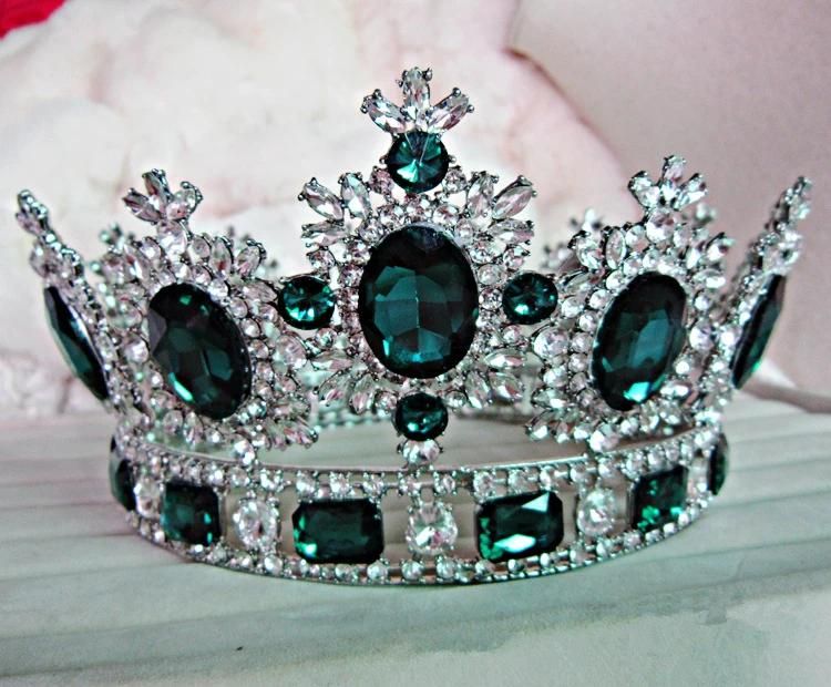 Tiaras rouges en porcelaine en vert foncé