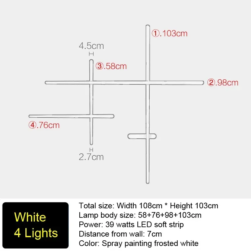 Chine chaude blanche 4 lumières blanches