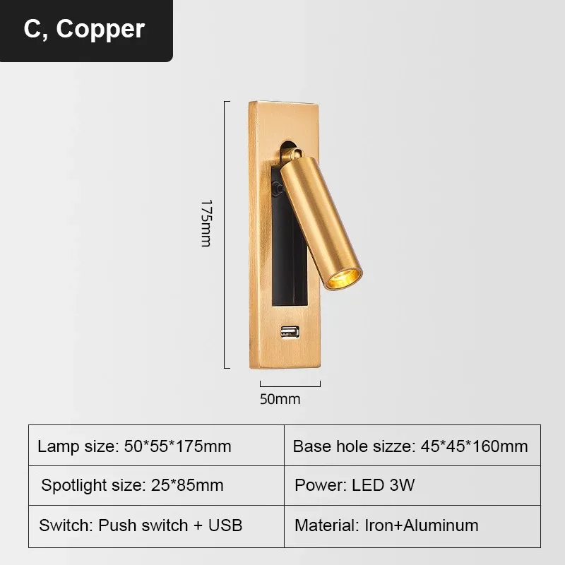 3W Wit Licht Koper C