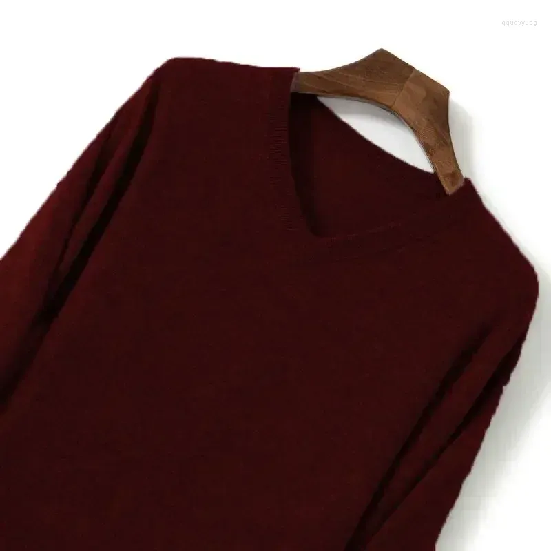 Wine Red V-neck