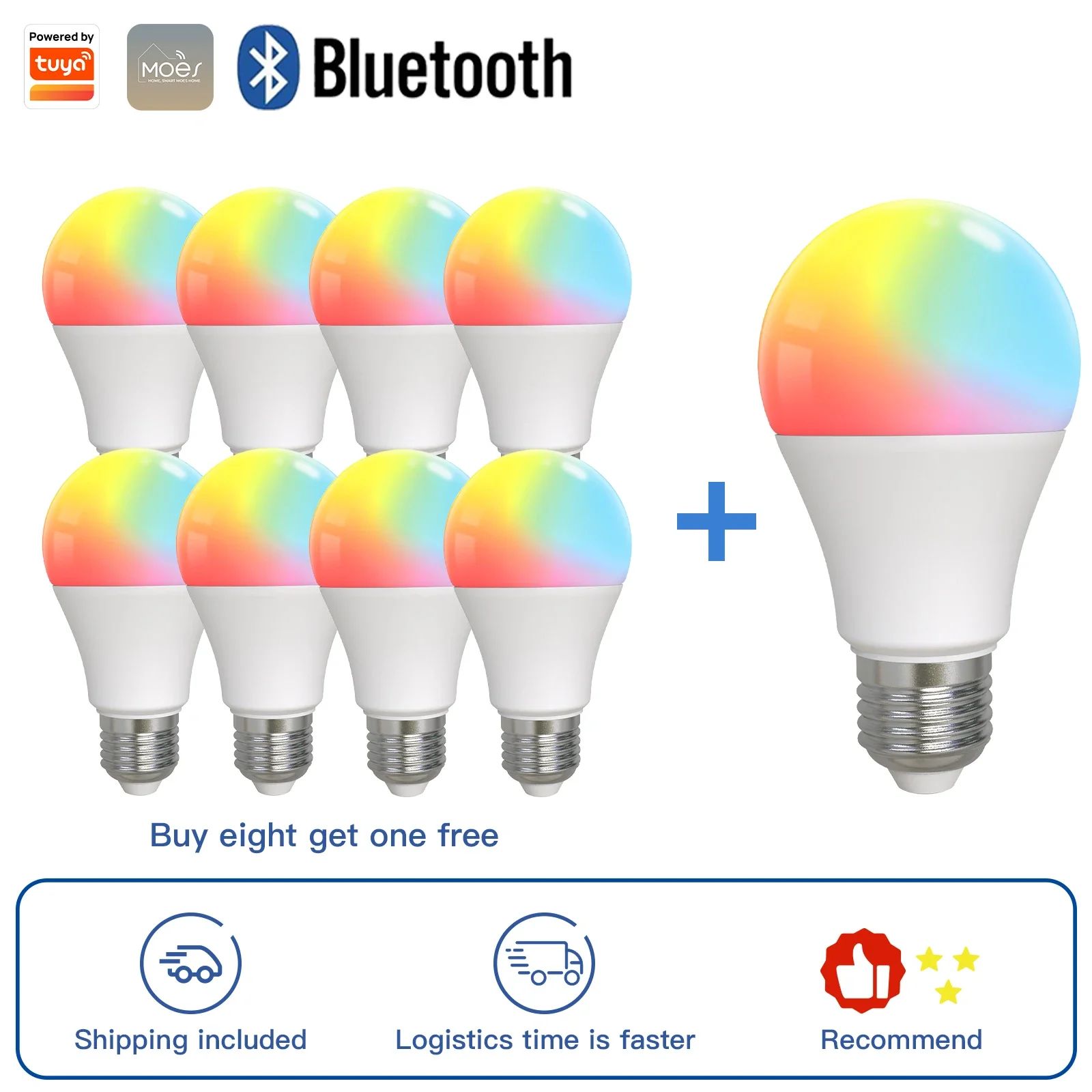 Couleur : 8 ampoules LED.