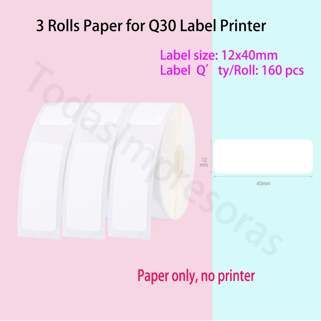 Color:12X40 3 Rolls W