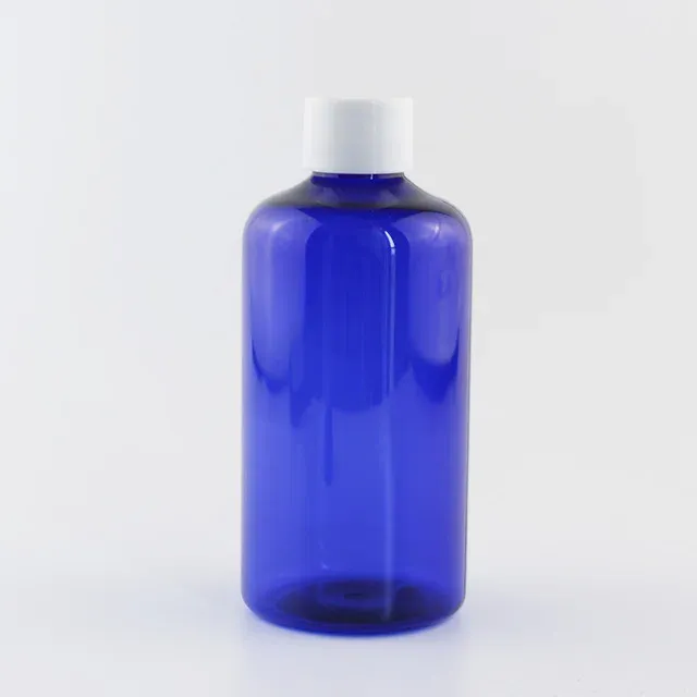 220 ml plastic blauwe fles wit