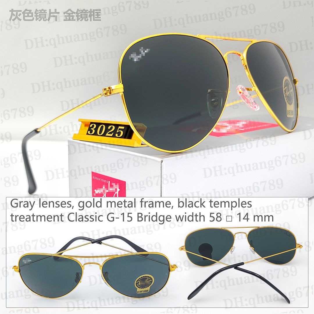 NO.3 gold frame black gray lenses