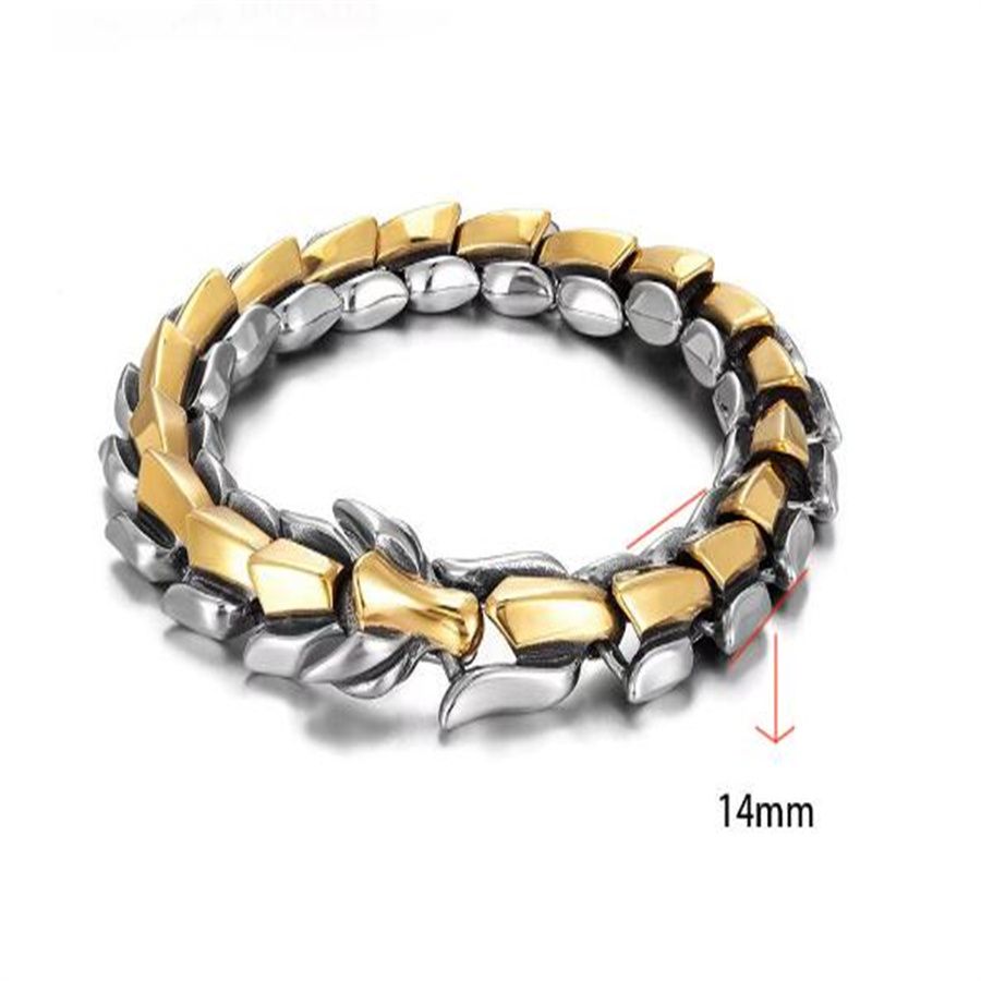 (14 mm di larghezza) Bracciale a due colori: 19 cm