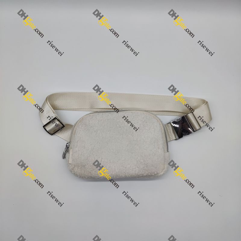 Old Version Fleece Belt Bag-Cream