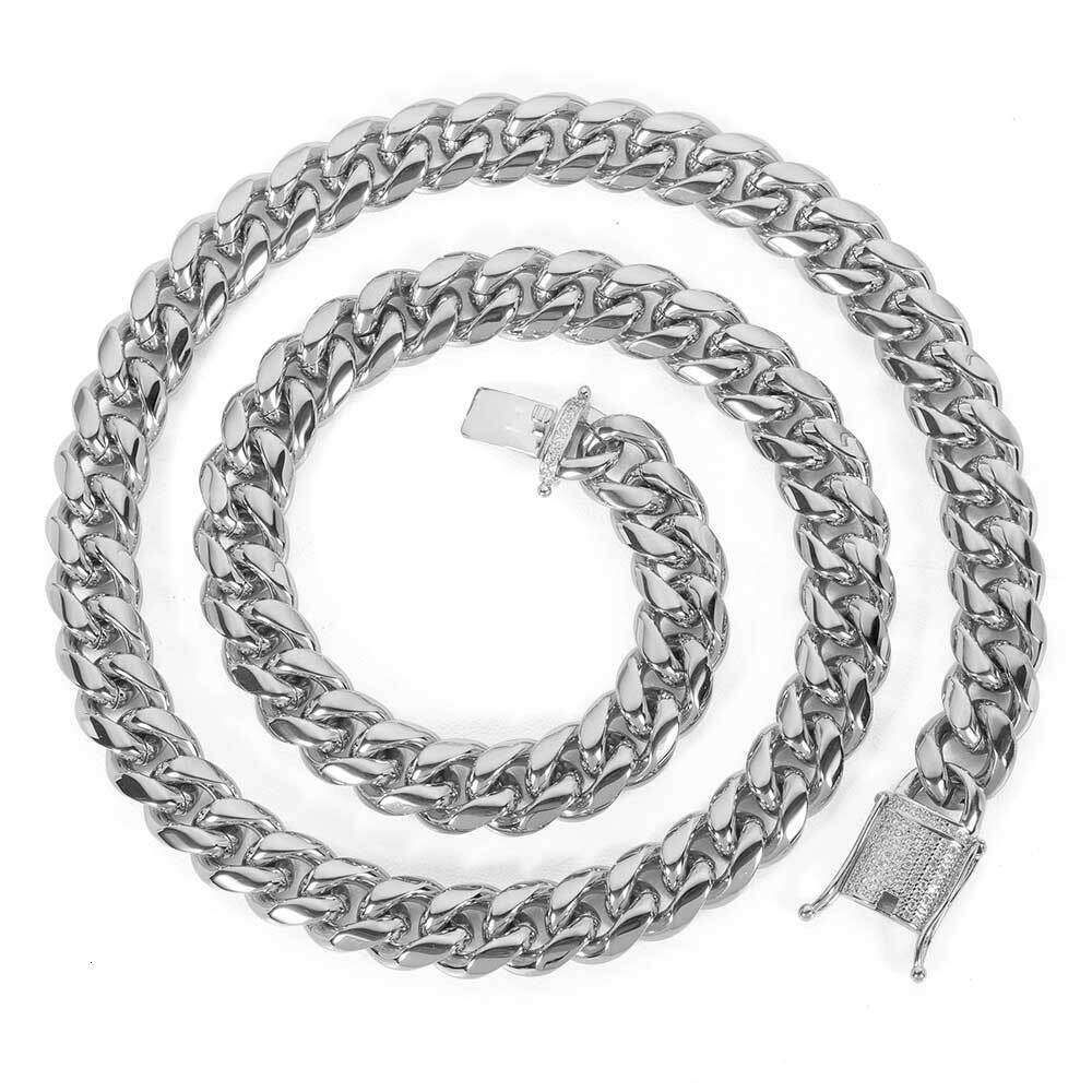 Zilver-12 mm breed-30 inches (75 cm)