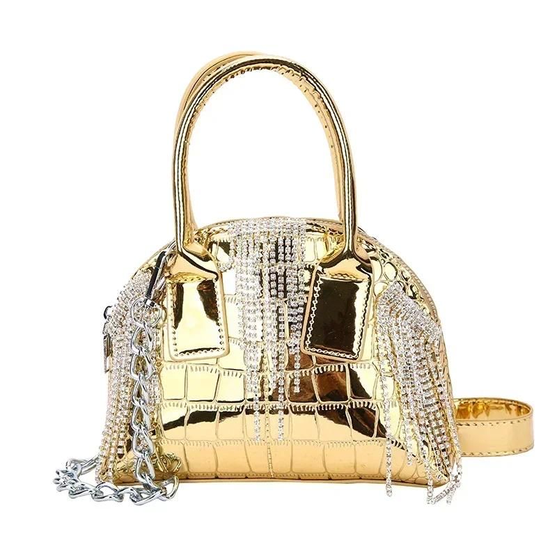 Gold shoulder bag