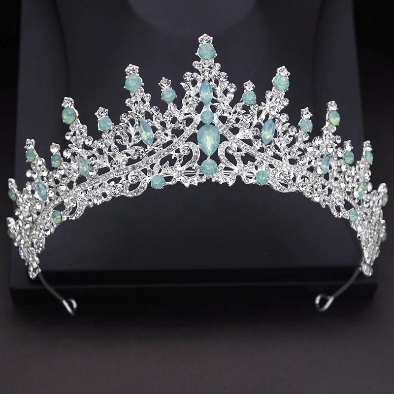 Tiaras Plata Opal Verde