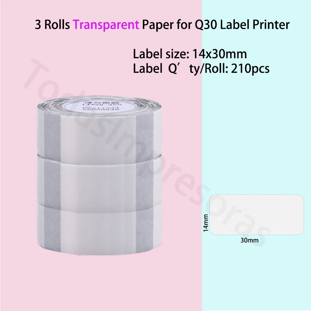 Color:14X30 3 Rolls Trans