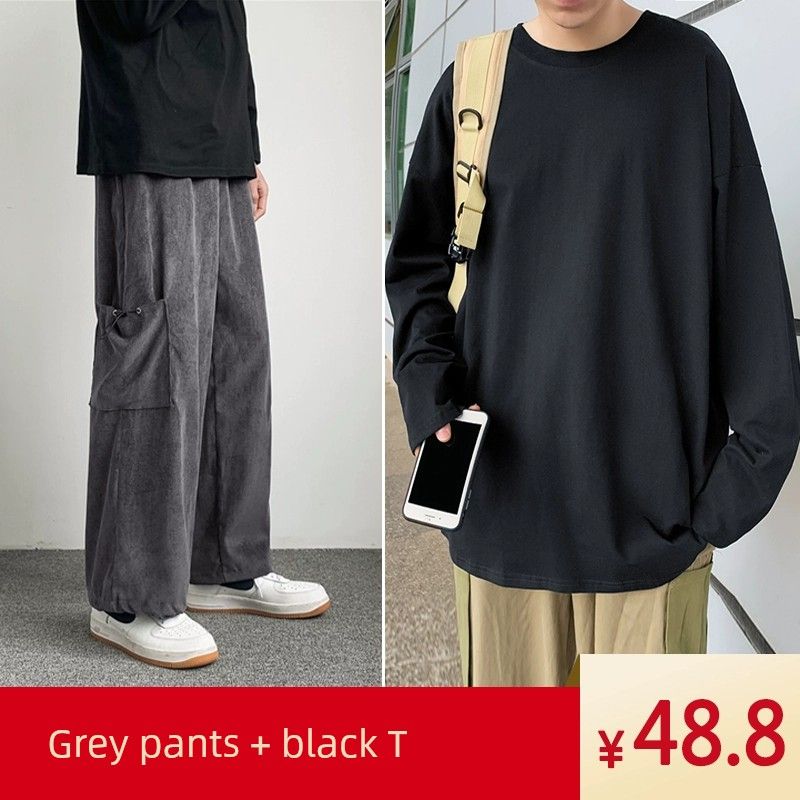 Pantalon gris + t-shirt noir