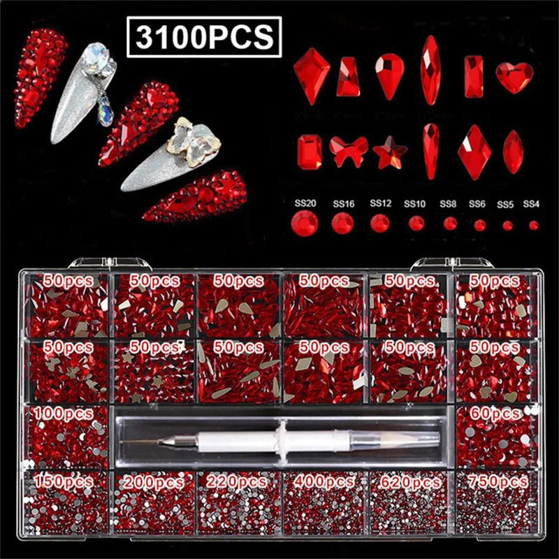 3100pcs Red Set