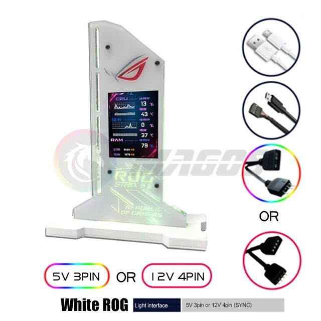 Color:ROG-2.4 inch-WSPEC:12V RGB 4PIN