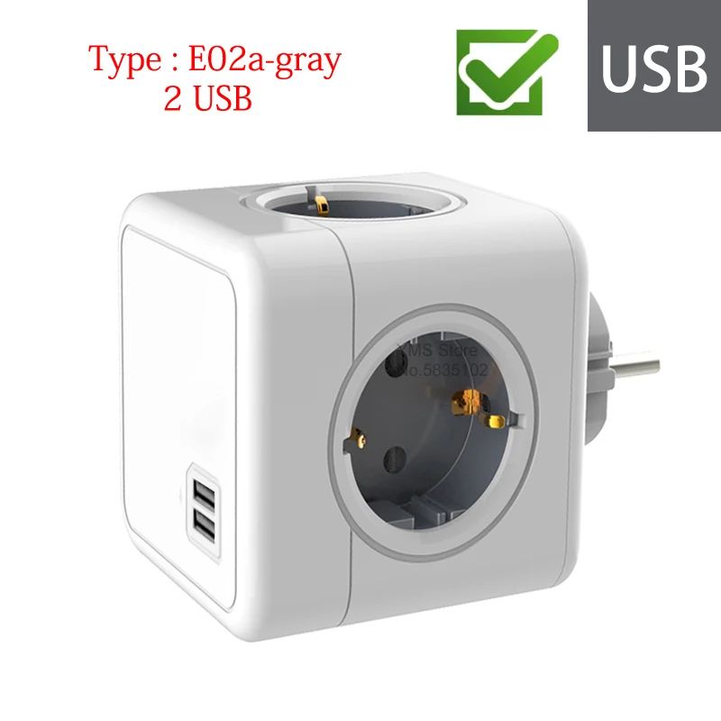 EU Plug-E02A-GRAY-USB