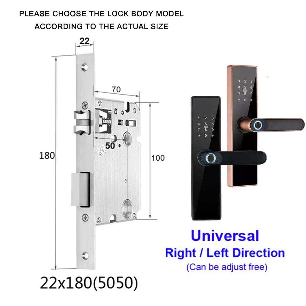 Cor: 180Mortise Lock Tamanho: Bronze vermelho