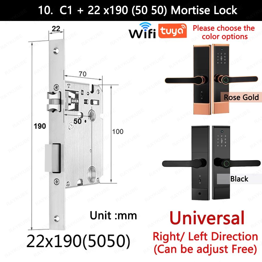 Couleur: 22x190 mortise Taille: noir