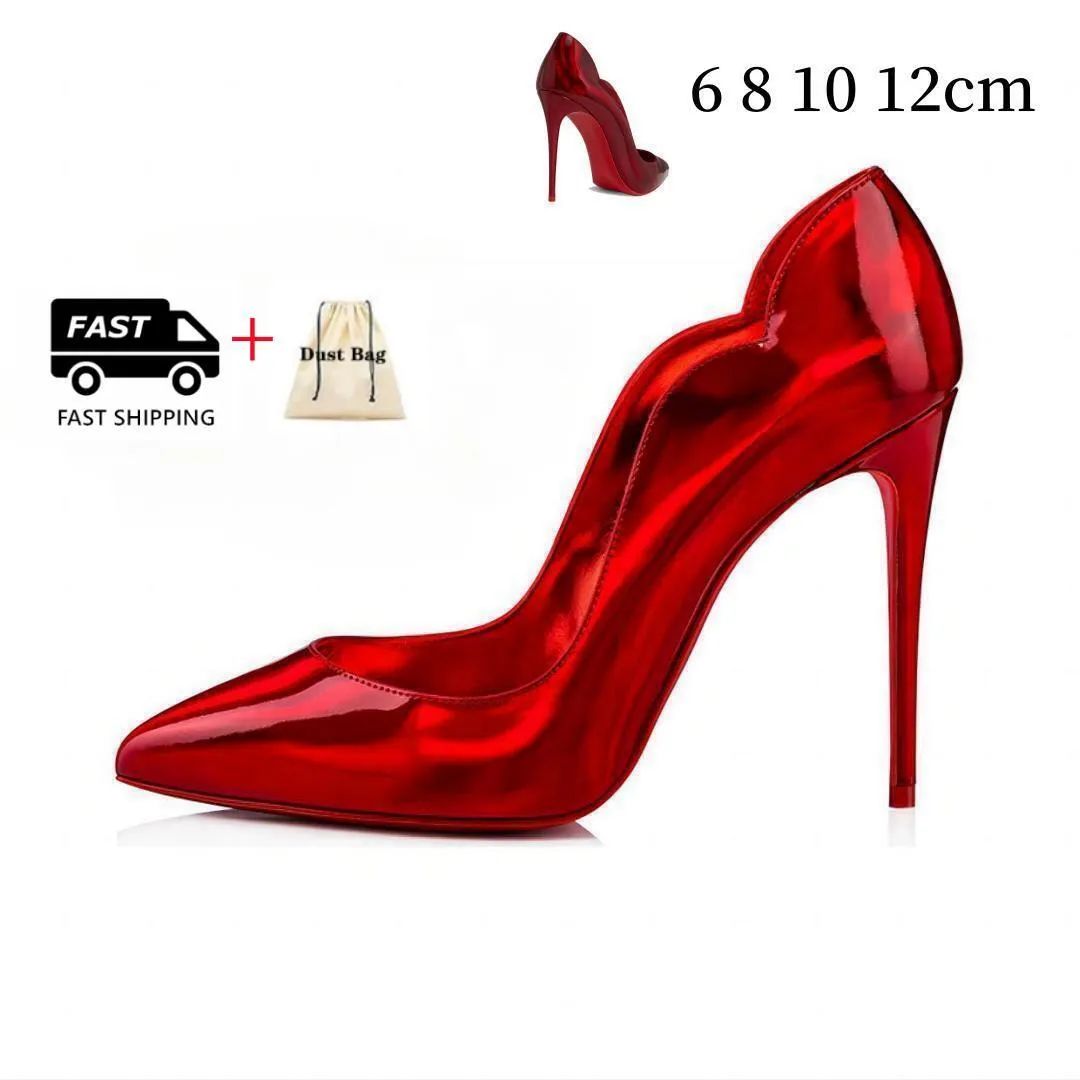 V Red Patent Leather