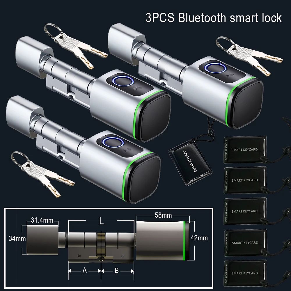 Цвет: 3pcs Smart Lock