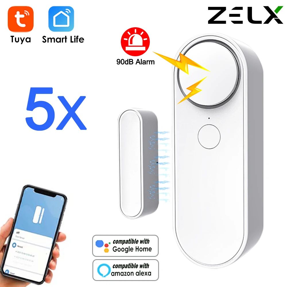 Color:5PCS Door Sensor