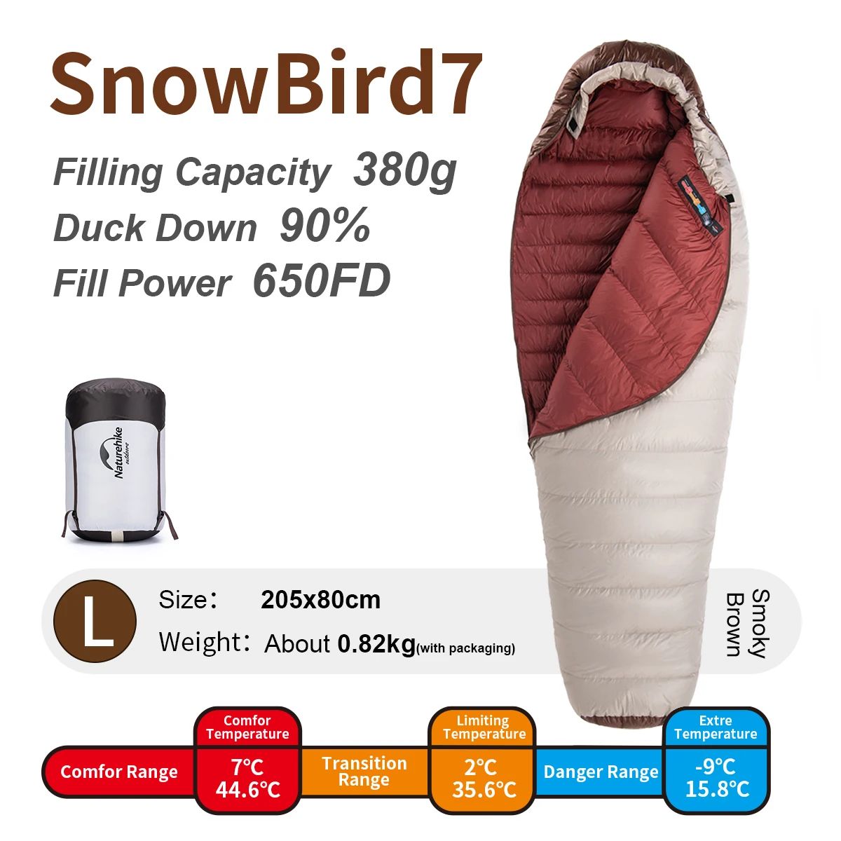 Color:Snowbird7 L 380g