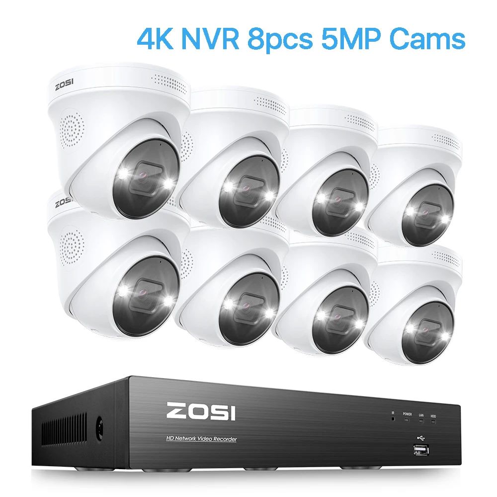 Size:2TColor:4K NVR 8pcs 5MP Cams