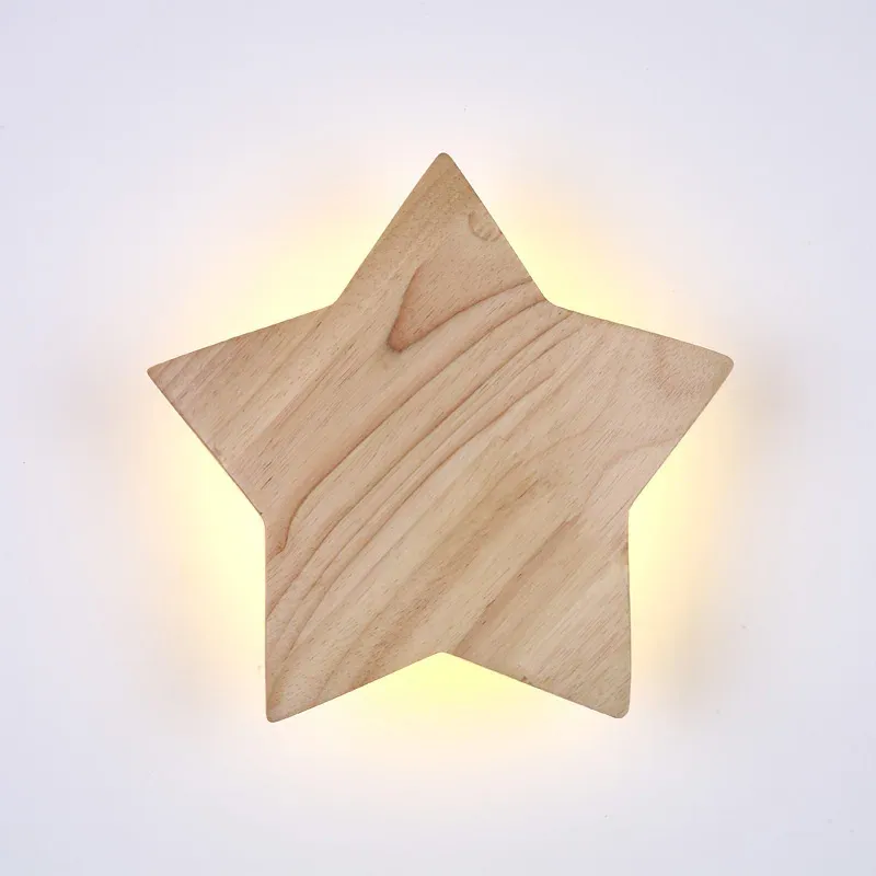 Luce calda in legno massiccio 19 cm 9W