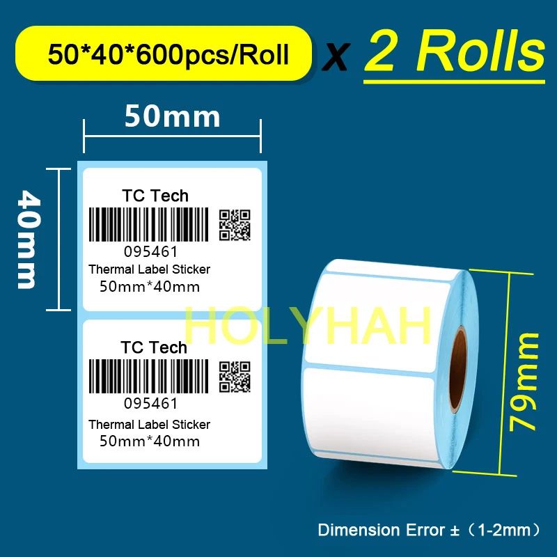 Cor: 50x40 600pcs 2Roll