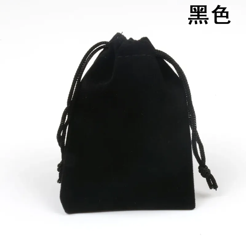 Sac en tissu de flanelle 7x9cm noir