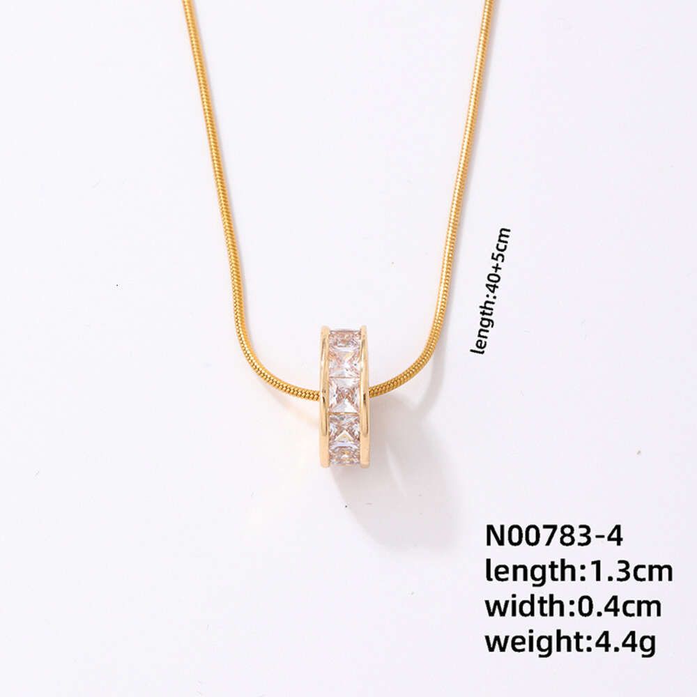 08 Gold White Diamond Square Diamond