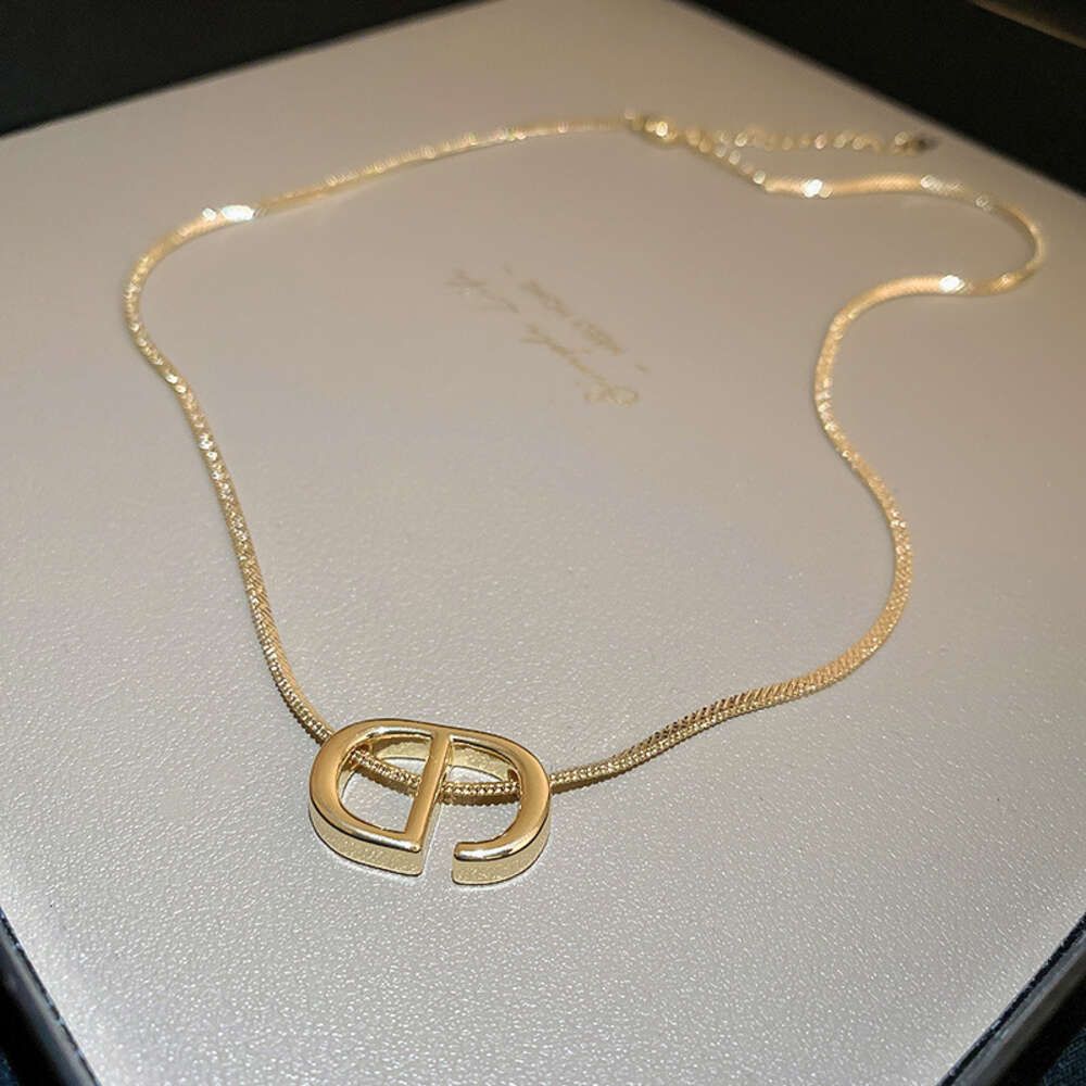 6 # Necklace Gold Letter D Real Gold