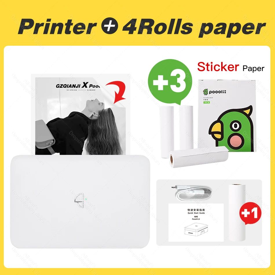 color:L3 Printer-4Rolls