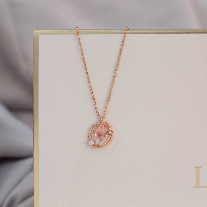 Collier étoile rose M1350