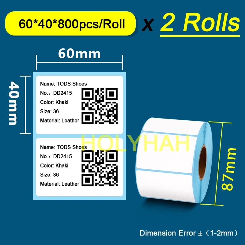 Cor: 60x40 800pcs 2Roll