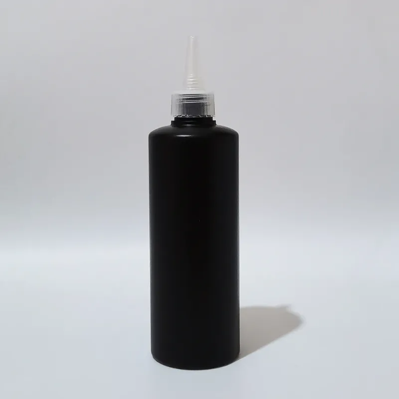 300ml HDPE black bottle clear