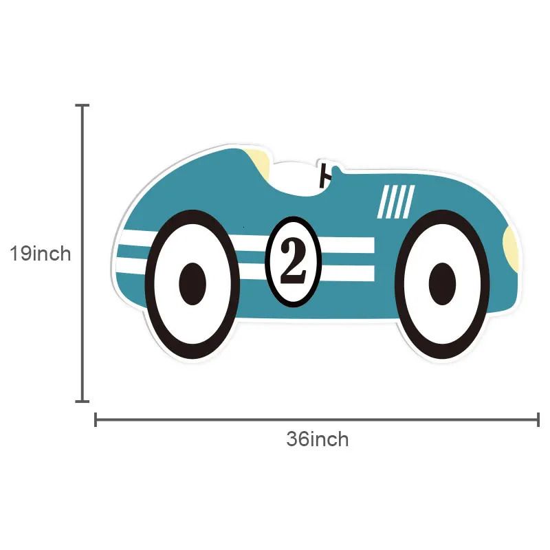 Voiture bleue n ° 2 de 36 pouces