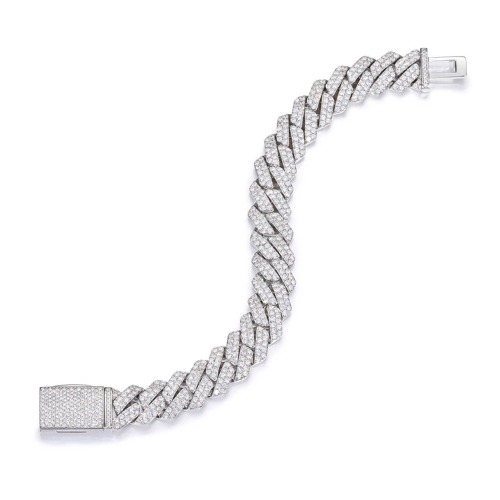 14mm 2 Row-white Gold-7inches(17.5cm)