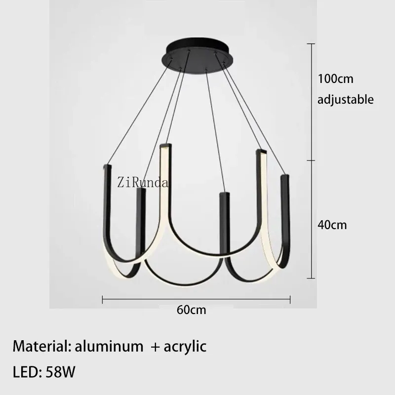 Neutral ljus svart metalldiameter 60 cm