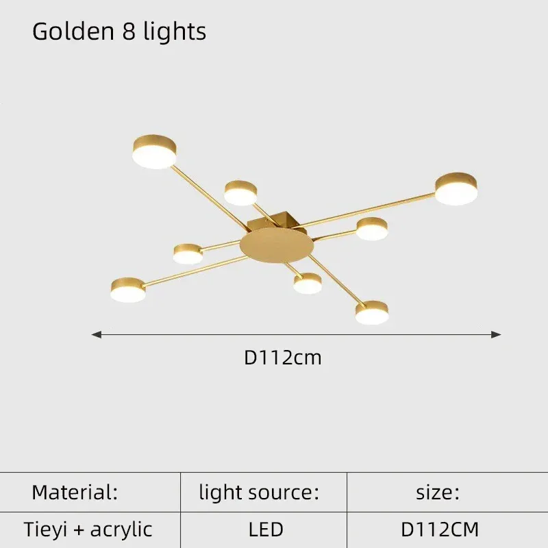 Gold de lumière chaude 8 lumières