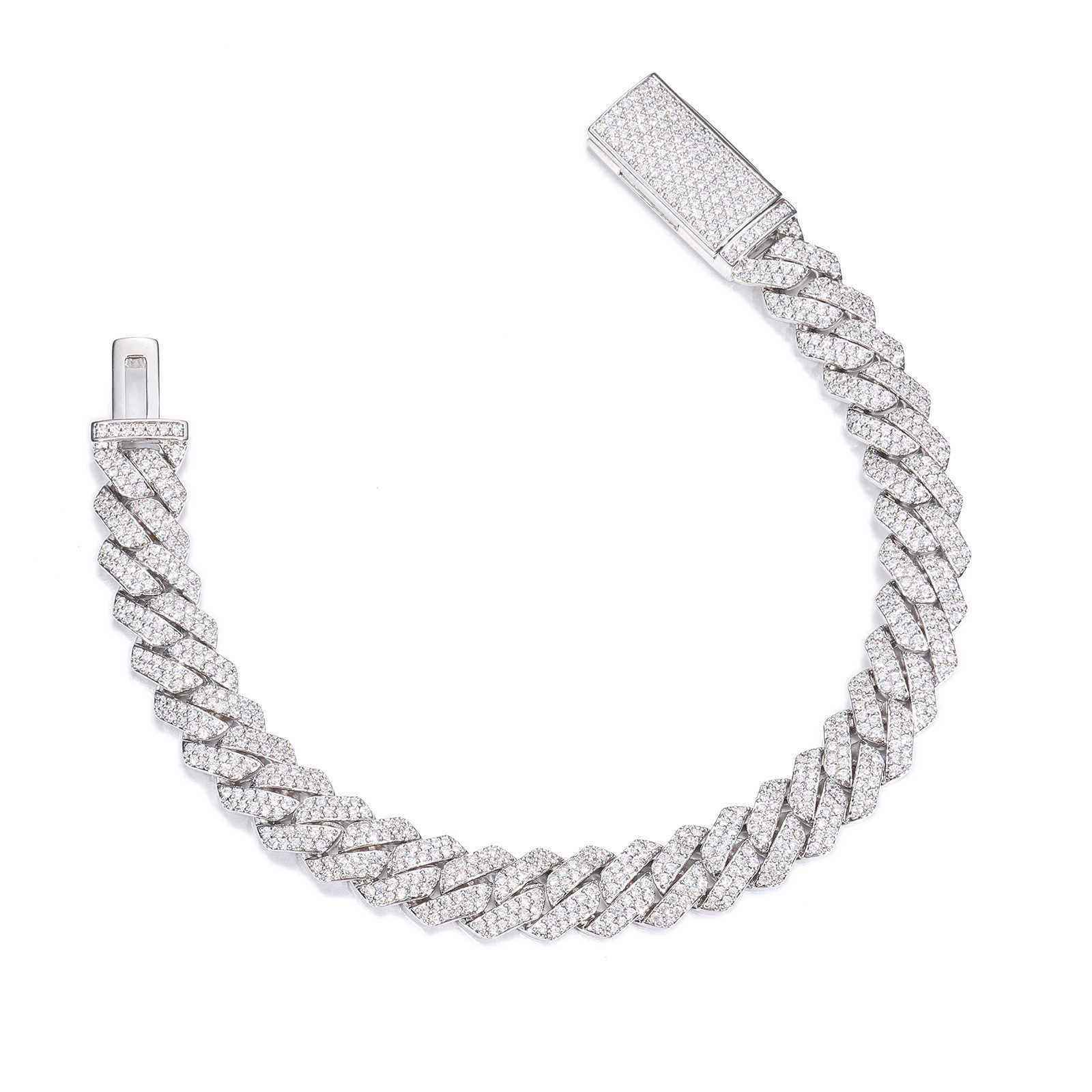 12mm 2 Row-white Gold-8.5inches(21.25cm)