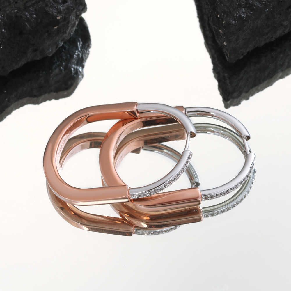 Rose Gold Silver Large Earrings 4.6