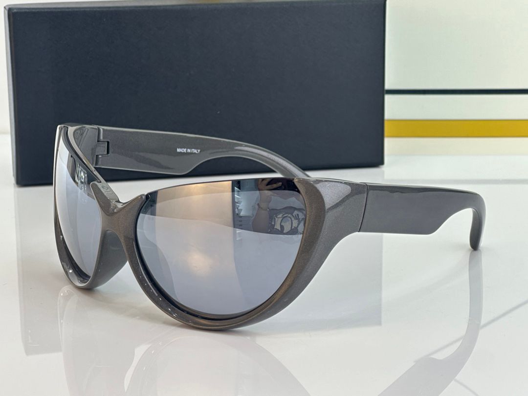 Grey frame silver mirror lens