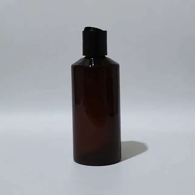 Plastica da 200 ml di bottiglia marrone nera