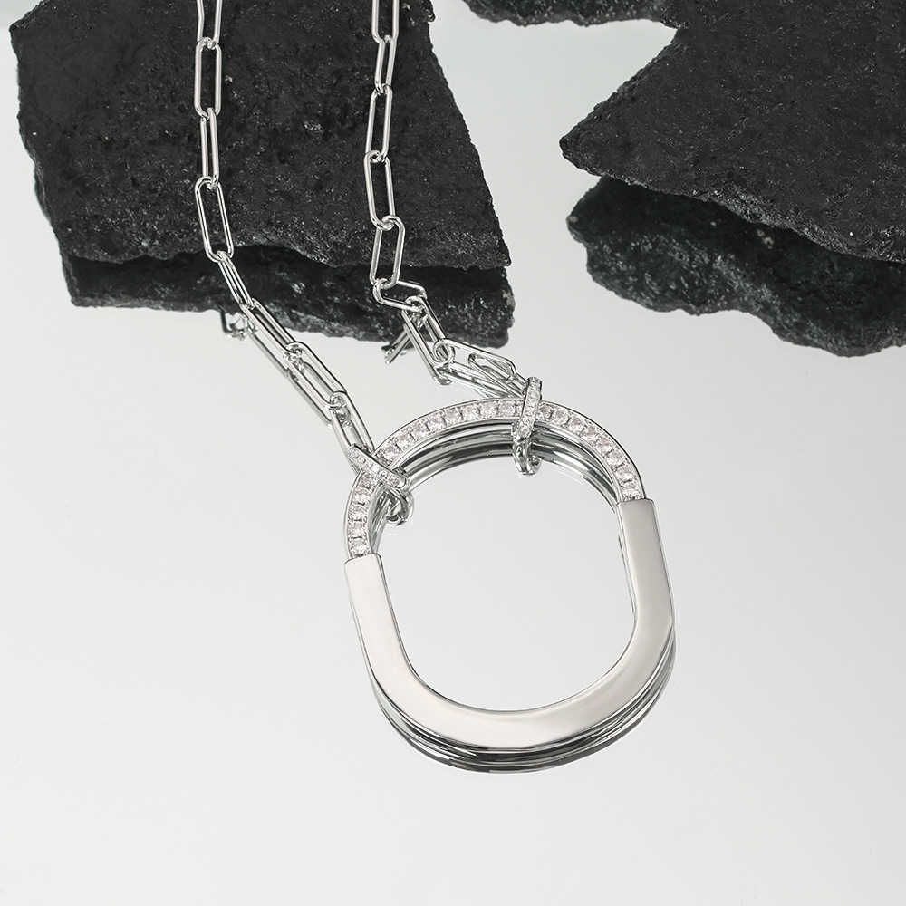 Silberne extragroße Halskette 6,3 cm 5.