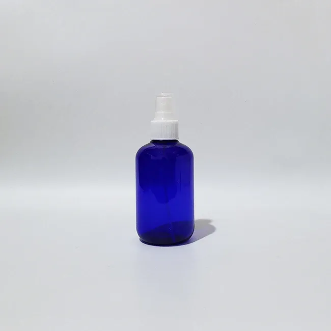 Garrafa azul de 200 ml de plástico branco