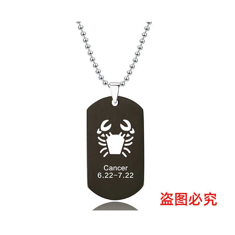 (Cancer) W00219 Collier noir