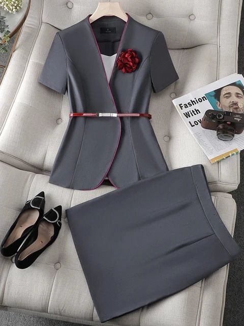 Gray Skirt Suit