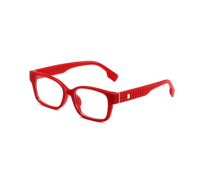 Red frame clear lens