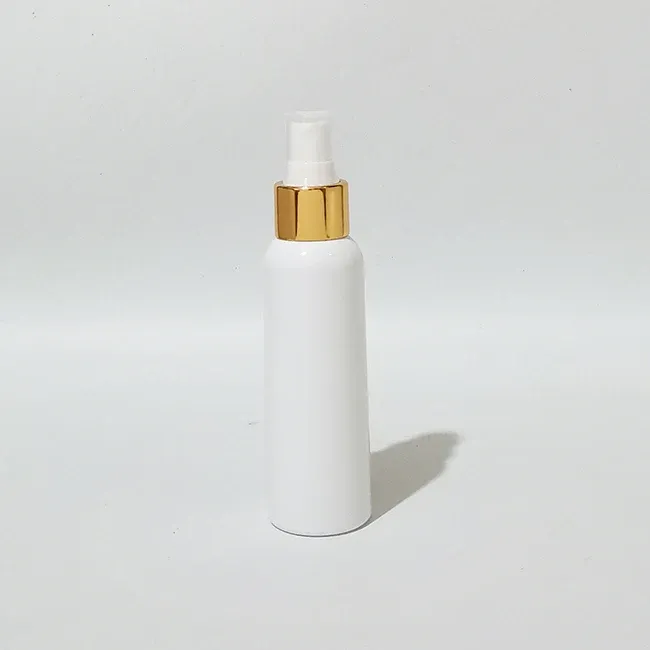 100 ml weiße Plastikflasche in Gold