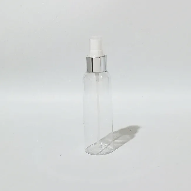 100 ml transparente Plastikflasche in Silber