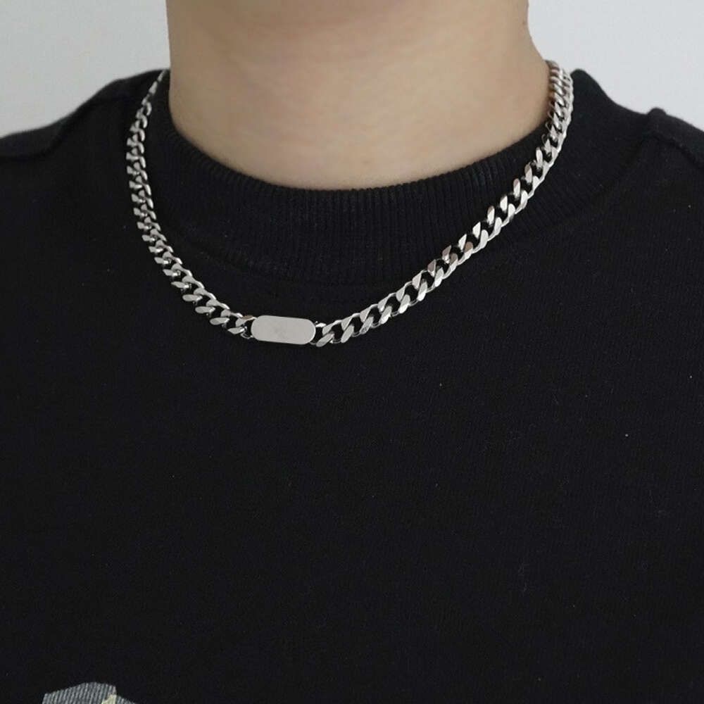 1)[Block Necklace] Full body titanium